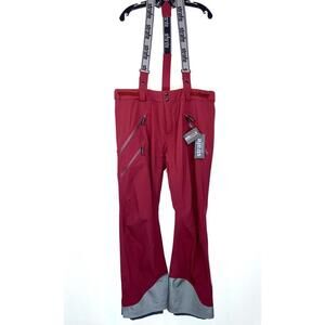 NWT $549 Mens Strafe Snow Ski Bibs Capitol Pants Shell Size XL Red Board Suit